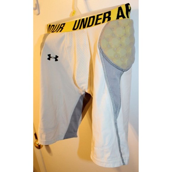 Boys Under Armour MPZ 3-Pad Armour Girdle Shorts Fitted Youth XLarge YXL White - Picture 4 of 6